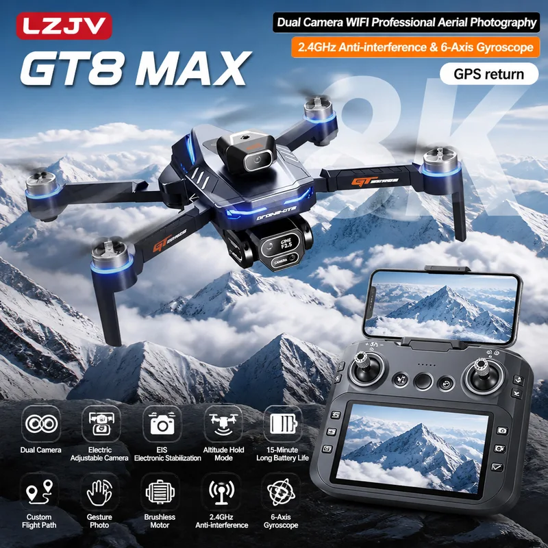 Drone Kit Professional - GT8 Max Foldable Drone 8K HD